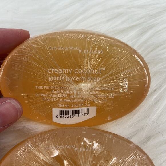 Bath & Body Works Glycerin Soap Set of 3 - Creamy Coconut/Plumeria - NWT - Picture 5 of 5